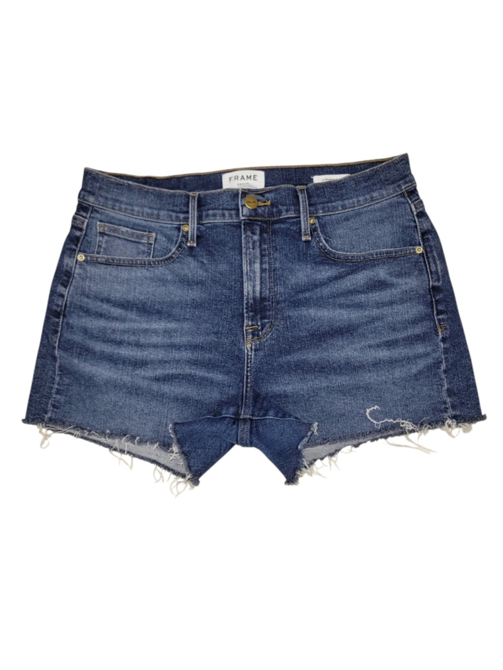 Frame Denim Women's Le Brigette High Rise Raw Fray Hem Cut-Off Shorts Size 29